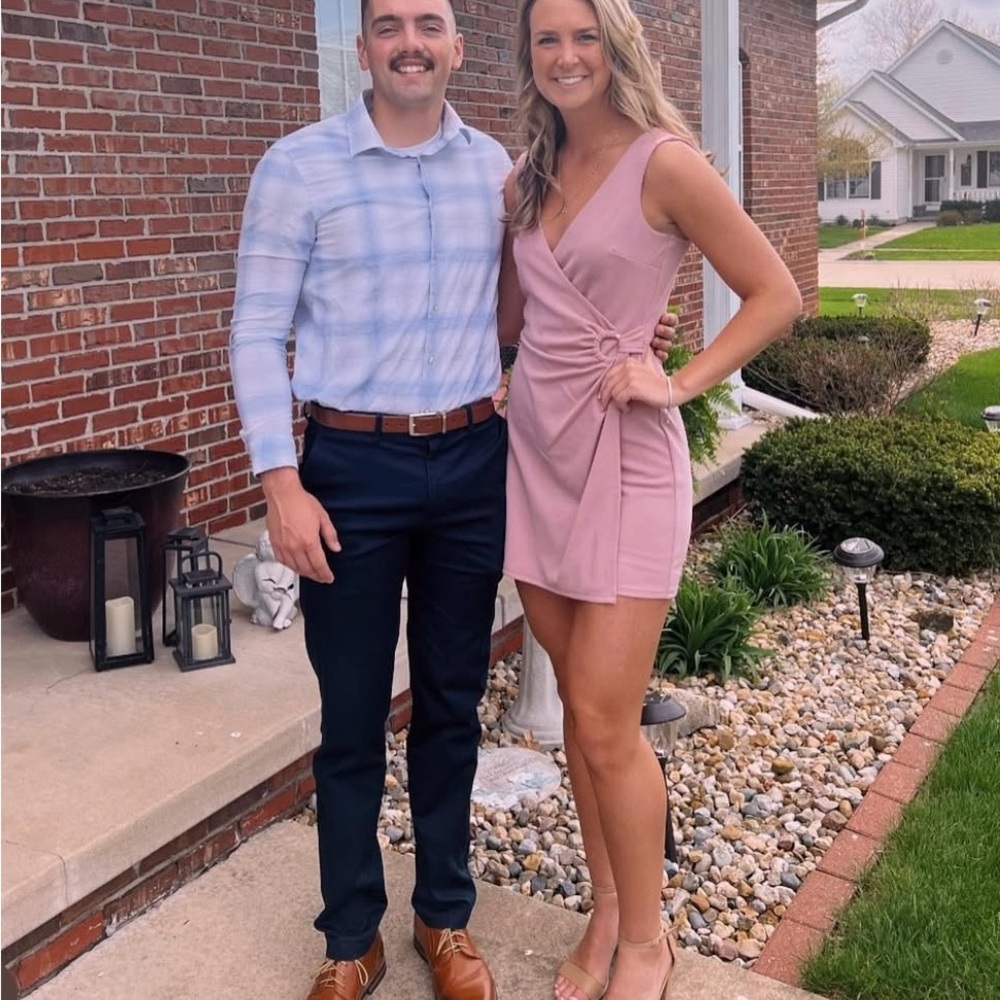 Pink Sleeveless Wrap Dress